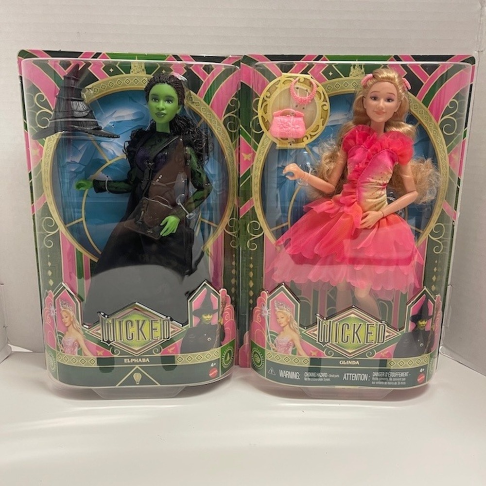 Wicked Elpheba & Glinda Fashion Dolls with Removable Fashions & Accessories NEW